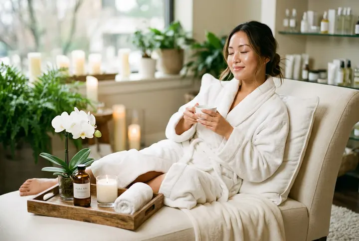 Spa tea service in a quiet relaxation lounge